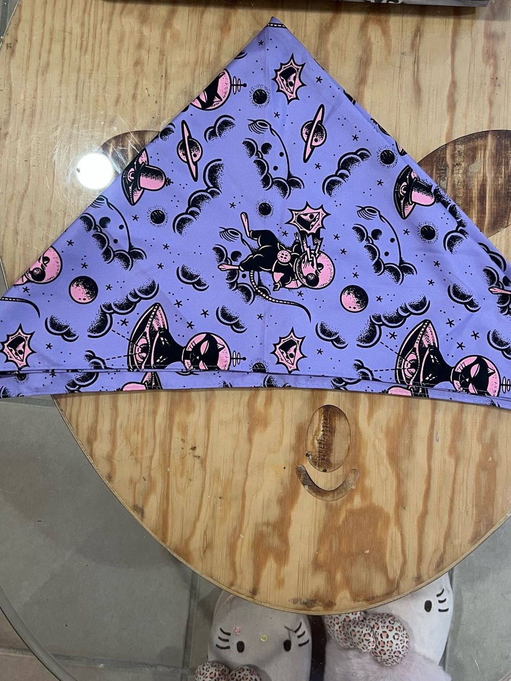 Sourpuss retro UFO cat silk scarf